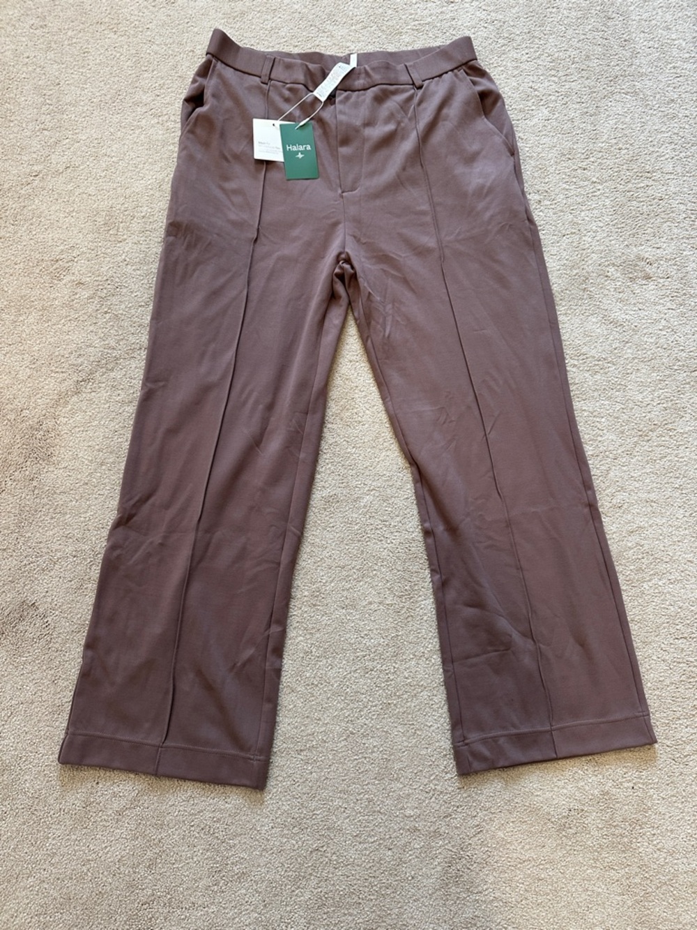 HALARA Women's Taupe Straight-Leg Track Pants